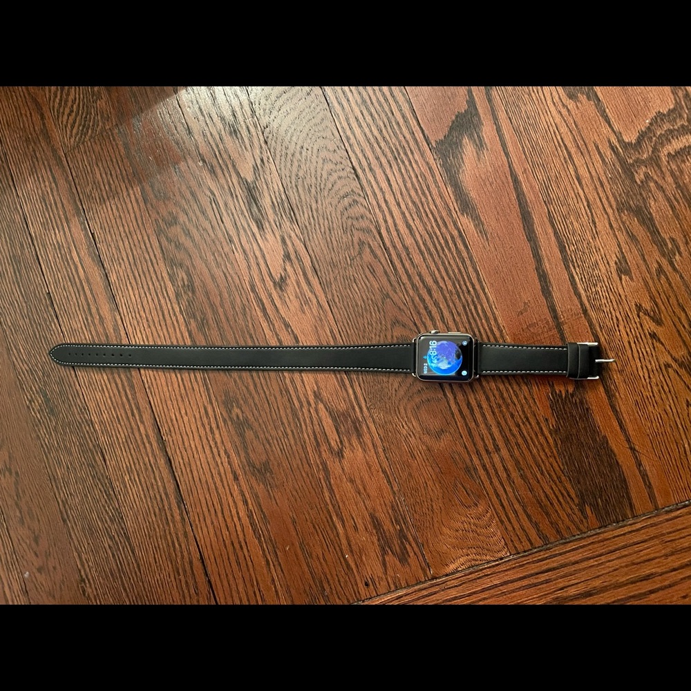 Watchband  (double) band 42/44. Black. For Apple